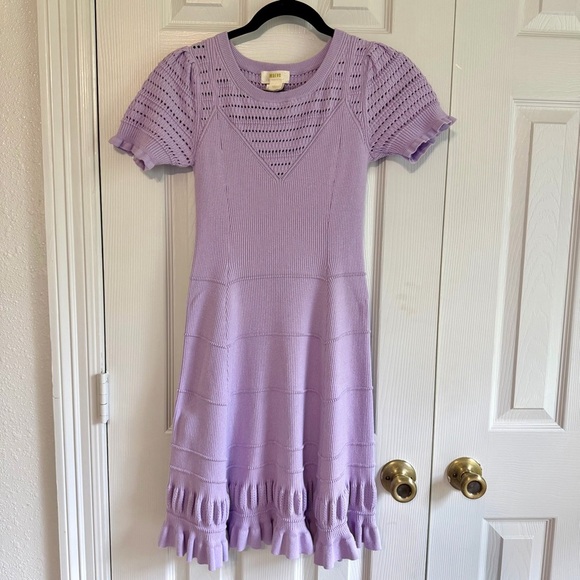 Anthropologie Dresses & Skirts - Maeve Anthropologie knit women’s dress small purple lavender fit and flare